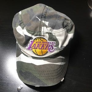 Lakers camouflage dad hat